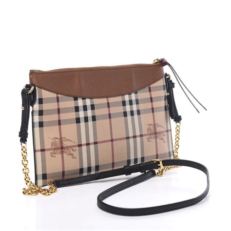 BURBERRY Haymarket Check Peyton Crossbody Clutch Bag 